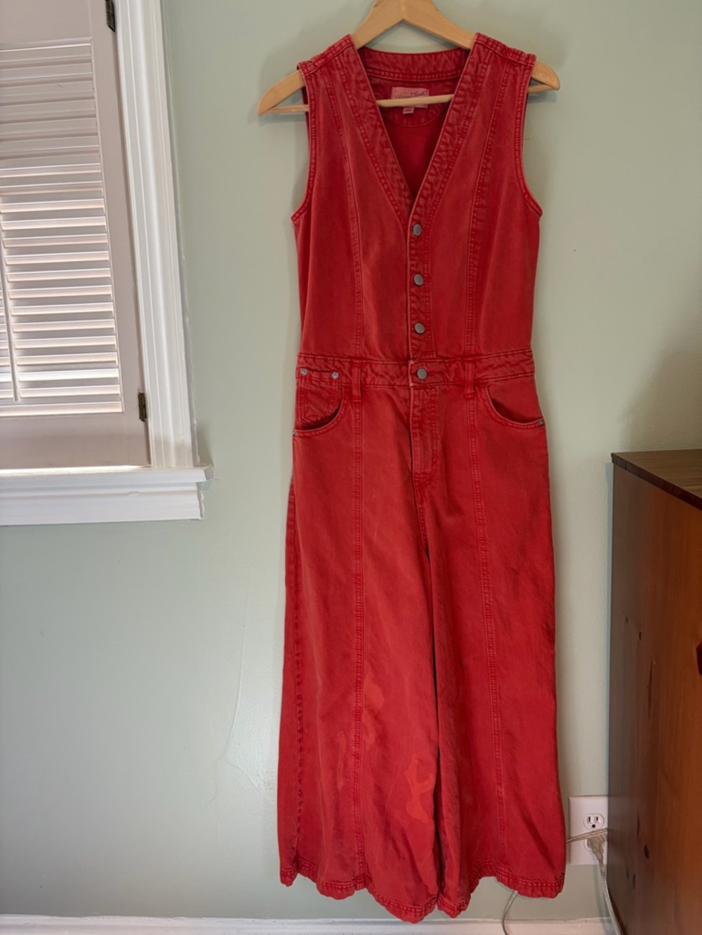 Universal Thread Button-Front denim Jumpsuit